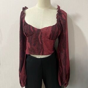 long sleeve crop top